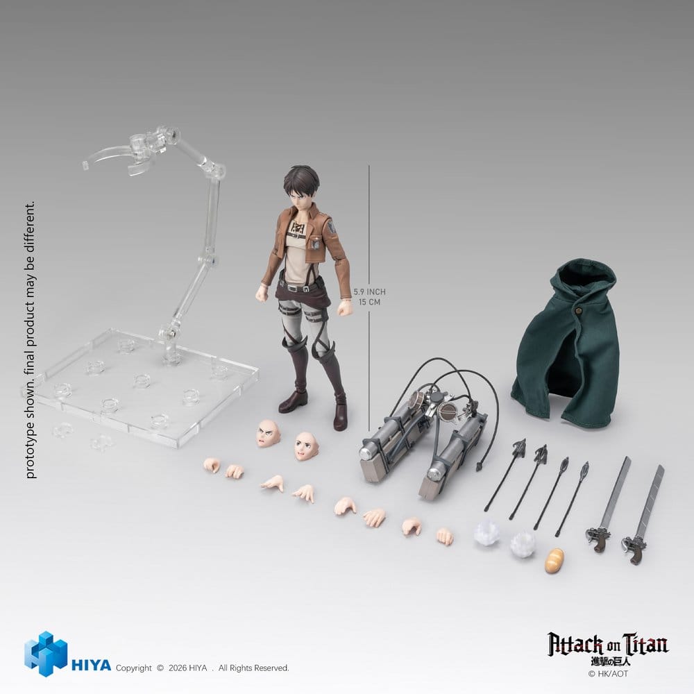 Attack on Titan Exquisite Basic Series Actionfigur 1/12 Eren Yeager 15 cm