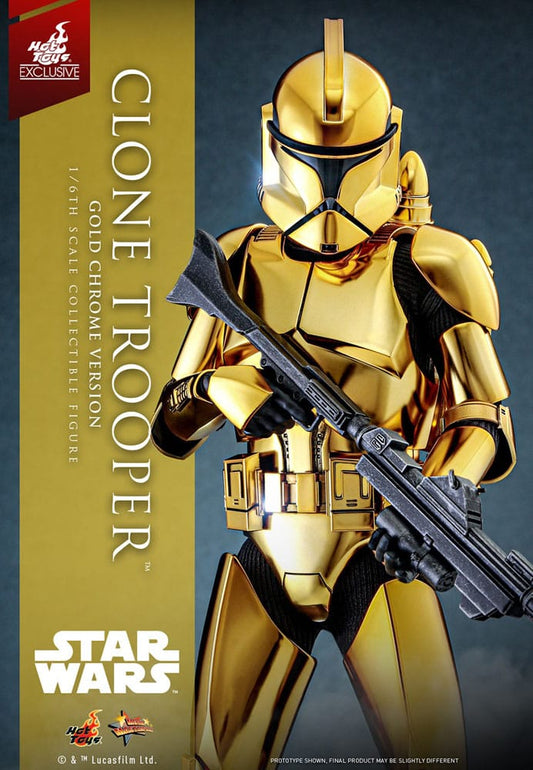 Star Wars 1/6 Clone Trooper (Gold Chrome Version) Exclusive HOT TOYS