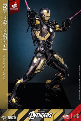 Marvel's The Avengers Diecast Movie Masterpiece Actionfigur 1/6 Iron Man Mark VII (Black & Gold Version) 32 cm HOT TOYS