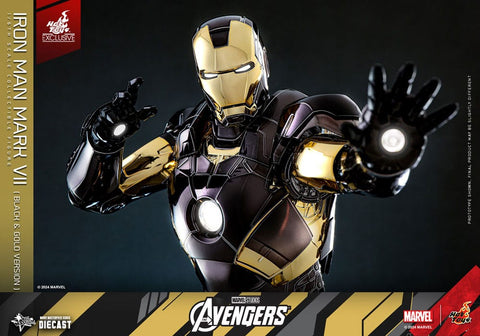 Marvel's The Avengers Diecast Movie Masterpiece Actionfigur 1/6 Iron Man Mark VII (Black & Gold Version) 32 cm HOT TOYS