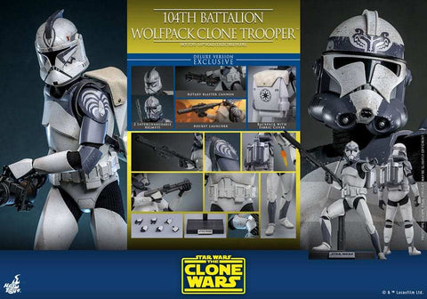 Star Wars The Clone Wars  1/6 104th Battalion Wolfpack Clone Trooper Deluxe Version 30 cm HOT TOYS