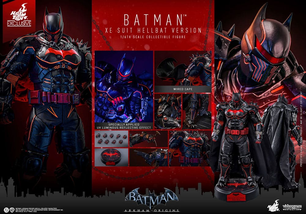 Batman Arkham Origins Videogame Masterpiece Actionfigur 1/6 XE Suit Hellbat Version Hot Toys Exclusive 33 cm