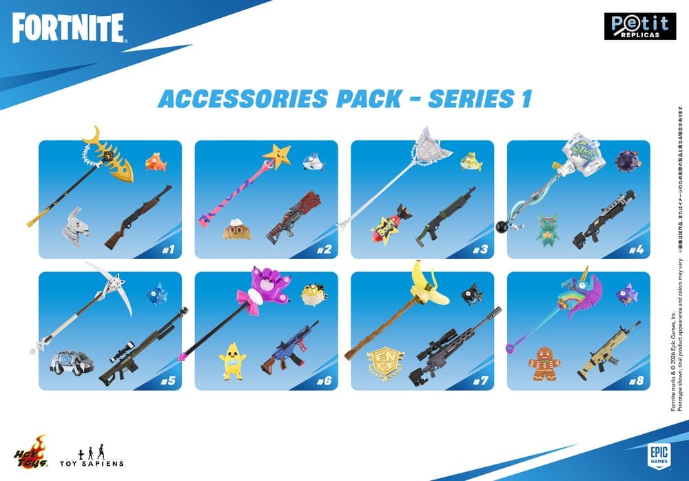 Fortnite Petit Replicas Zubehörpaket Serie 1 Sortiment (8)