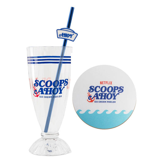 Stranger Things Milchshake-Glas-Set Scoops Ahoy