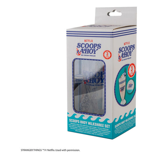 Stranger Things Milchshake-Glas-Set Scoops Ahoy