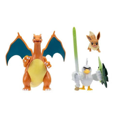 Pokémon Figuren 3er-Pack Evoli, Lauchzelot & Glurak