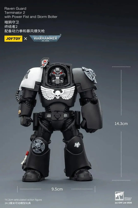 Warhammer 40,000 Actionfigur Raven Guard Terminator 2 with Power Fist and Storm Bolter 14 cm