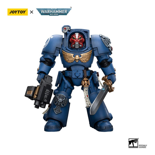 Warhammer 40k 1/18 Ultramarines Terminator Squad Sergeant with Power Sword and Teleport Homer 12 cm