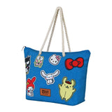Sanrio Soleil Strand-Tasche Hello Kitty Stickers Blue
