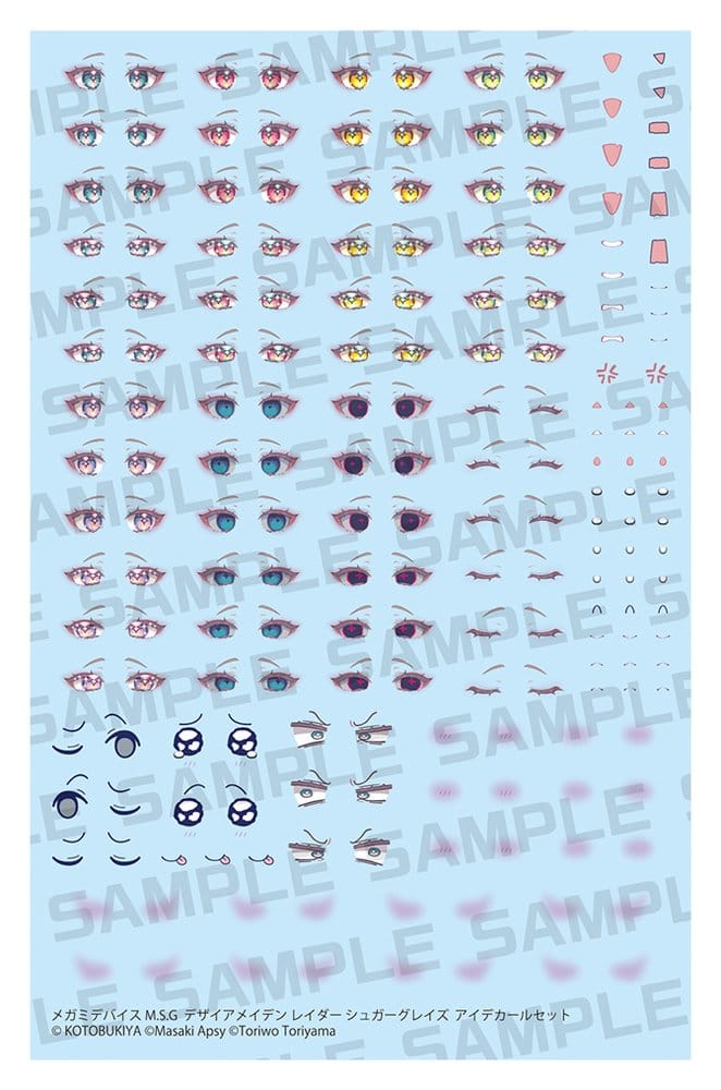 Megami Device M.S.G. Zubehör-Set für Plastic Model Kits 1/1 Desire Maiden Raider Sugar Glaze Eye Decal Set 14 cm