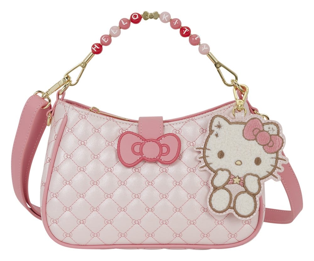 Sanrio by Loungefly Umhängetasche mit Perlenbesetztem Griff & Taschenanhänger Hello Kitty