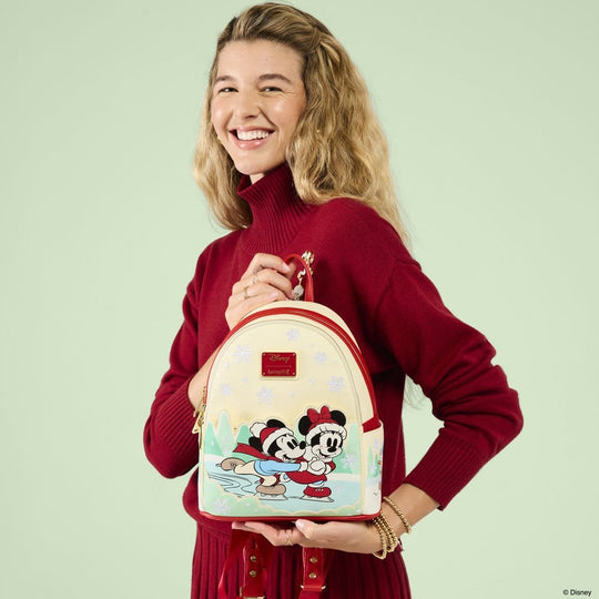 Mickey & Friends by Loungefly Mini Rucksack mit Haarband Halterung Ice Skating