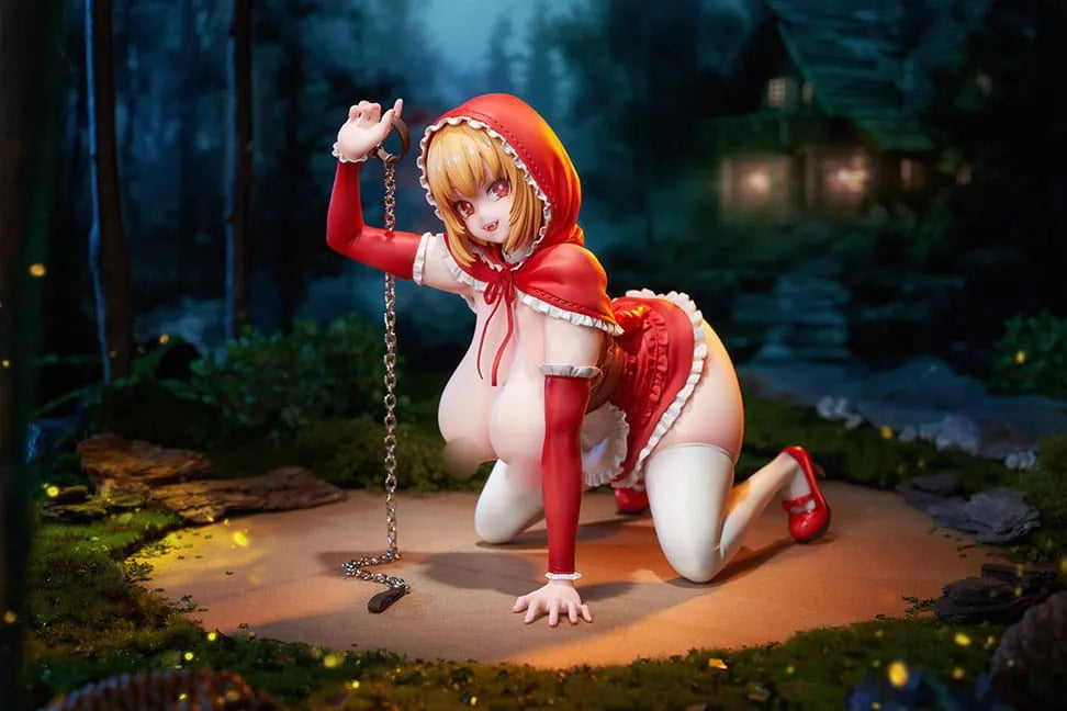 Original Character PVC Statue 1/5 Little Red Riding Hood And The Wolf Girl Little Red Riding Hood 21 cm