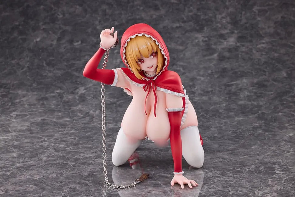 Original Character PVC Statue 1/5 Little Red Riding Hood And The Wolf Girl Little Red Riding Hood 21 cm