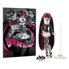 Monster High Reel Drama Puppe Draculaura in Schwarzweiß