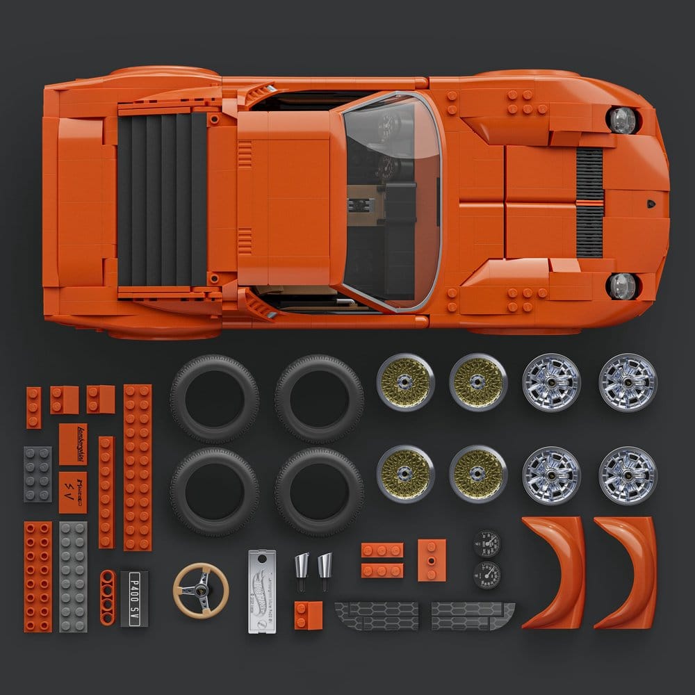 Hot Wheels Premium Mattel Brick Shop Bauset 1/12 Lamborghini Miura P400 SV