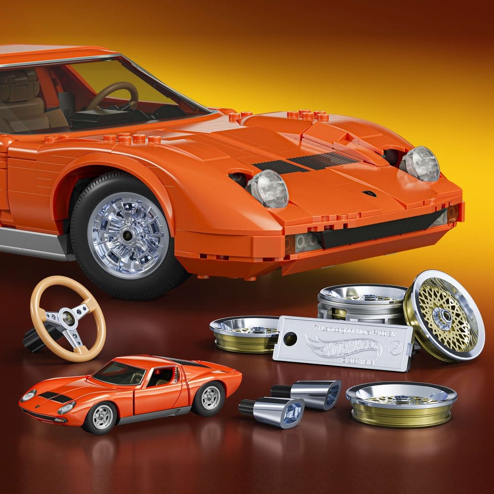 Hot Wheels Premium Mattel Brick Shop Bauset 1/12 Lamborghini Miura P400 SV