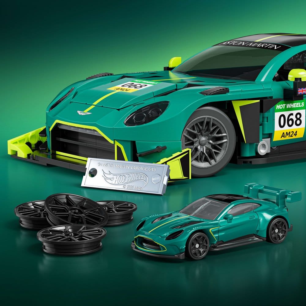 Hot Wheels Elite Mattel Brick Shop Bauset 1/16 '24 Aston Martin Vantage GT3