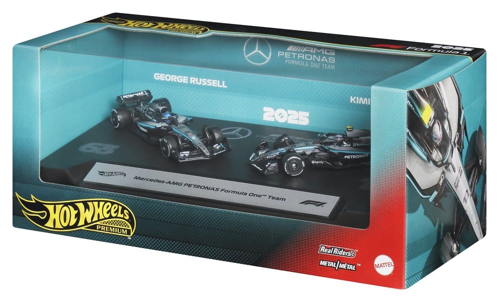 Formel 1 Hot Wheels Premium Die-Cast Fahrzeuge 2er-Pack 1:64 Team Mercedes-AMG PETRONAS