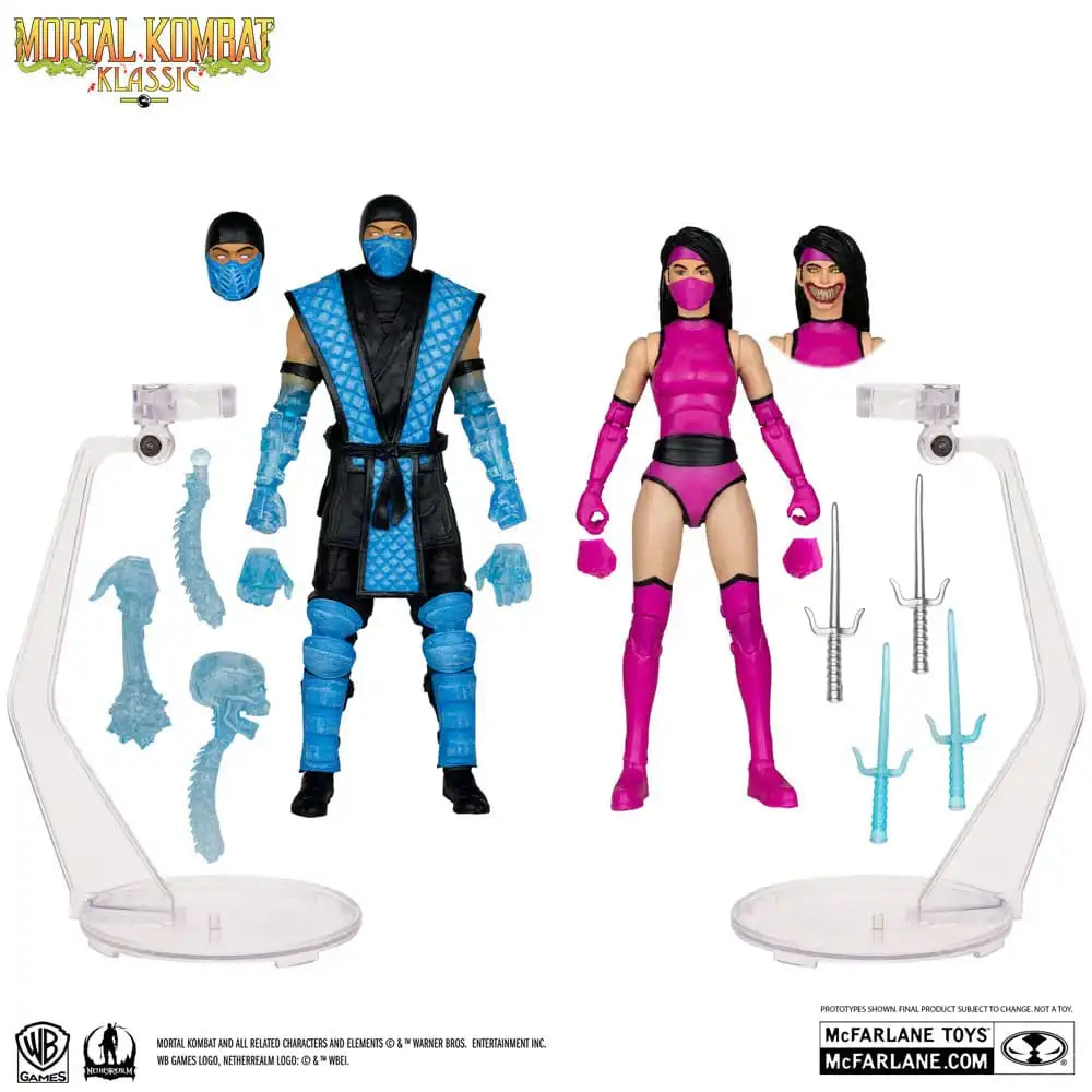 Mortal Kombat Actionfiguren 2er-Pack Sub-Zero vs. Mileena (Klassiks) 18 cm