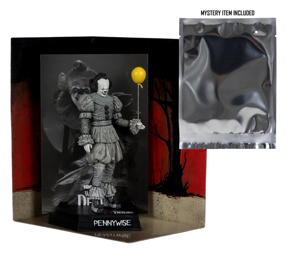 Es Welcome to Derry Movie Maniacs Figur Pennywise (Black &amp; White) 16 cm