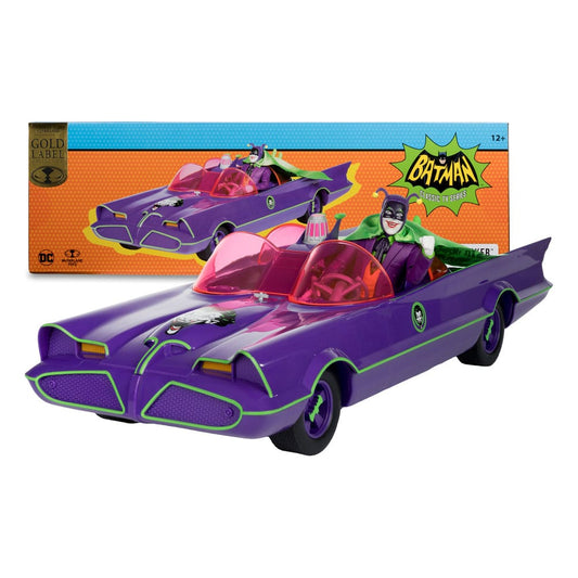 DC Retro Batman 66 Batmobil with Joker (Gold Label) 15 cm
