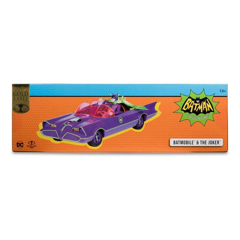 DC Retro Batman 66 Batmobil with Joker (Gold Label) 15 cm - Smalltinytoystore