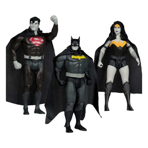 DC Direct Super Powers Batman, Superman & Wonder Woman Black & White Accent Edition Gold Label 13 cm