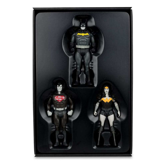 DC Direct Super Powers Batman, Superman & Wonder Woman Black & White Accent Edition Gold Label 13 cm