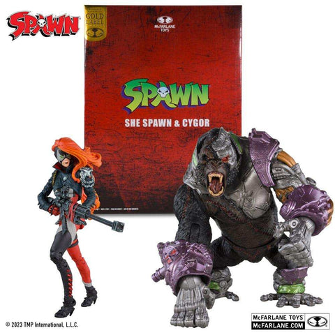 Spawn Actionfiguren 2er-Pack She Spawn & Cygor (Gold Label) 18 cm - Smalltinytoystore