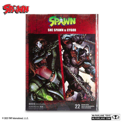 Spawn Actionfiguren 2er-Pack She Spawn & Cygor (Gold Label) 18 cm - Smalltinytoystore