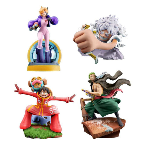 One Piece Petitrama PVC Mini-Statue Logbox Re Birth Egghead Set 9 cm