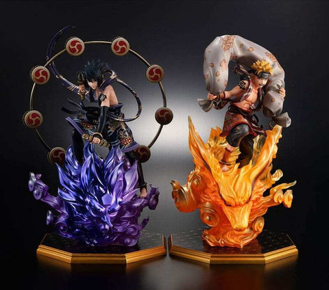 Naruto Shippuden Precious G.E.M. Series PVC Statuen Naruto Uzumaki Wind God & Sasuke Uchiha Thunder God 28 cm