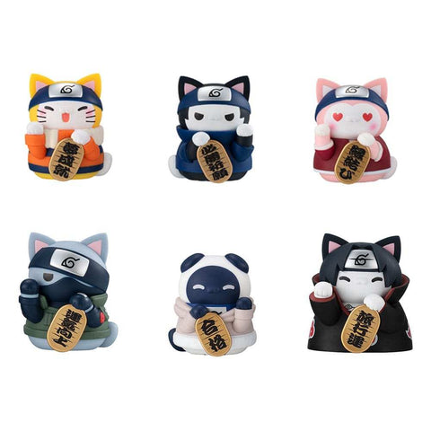 Naruto-Nyaruto! Mega Cat Project Nyaruto! Sammelfiguren Beckoning cat fortune one more time 7 cm Sortiment (6)