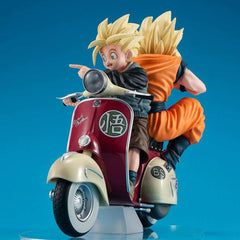 Dragonball Z 05 Desktop Real McCoy PVC Diorama Super Saiyan Son Goku & Super Saiyan Son Gohan & Motorbike 16 cm