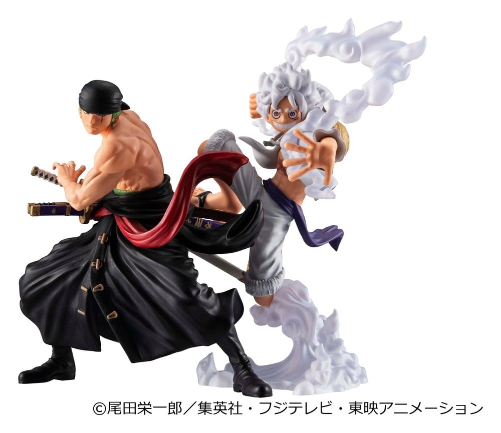 One Piece Wallstar PVC Figuren 2er-Pack Monkey D. Ruffy Gear Fifth & Roronoa Zoro (with gift) 10 cm