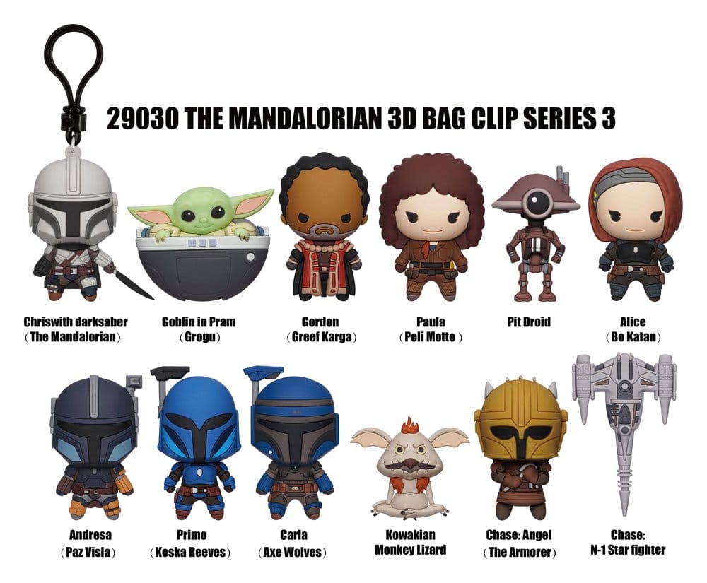 Star Wars The Mandalorian 3D PVC-Taschenanhänger Serie 3 Blind Bag Display (24)