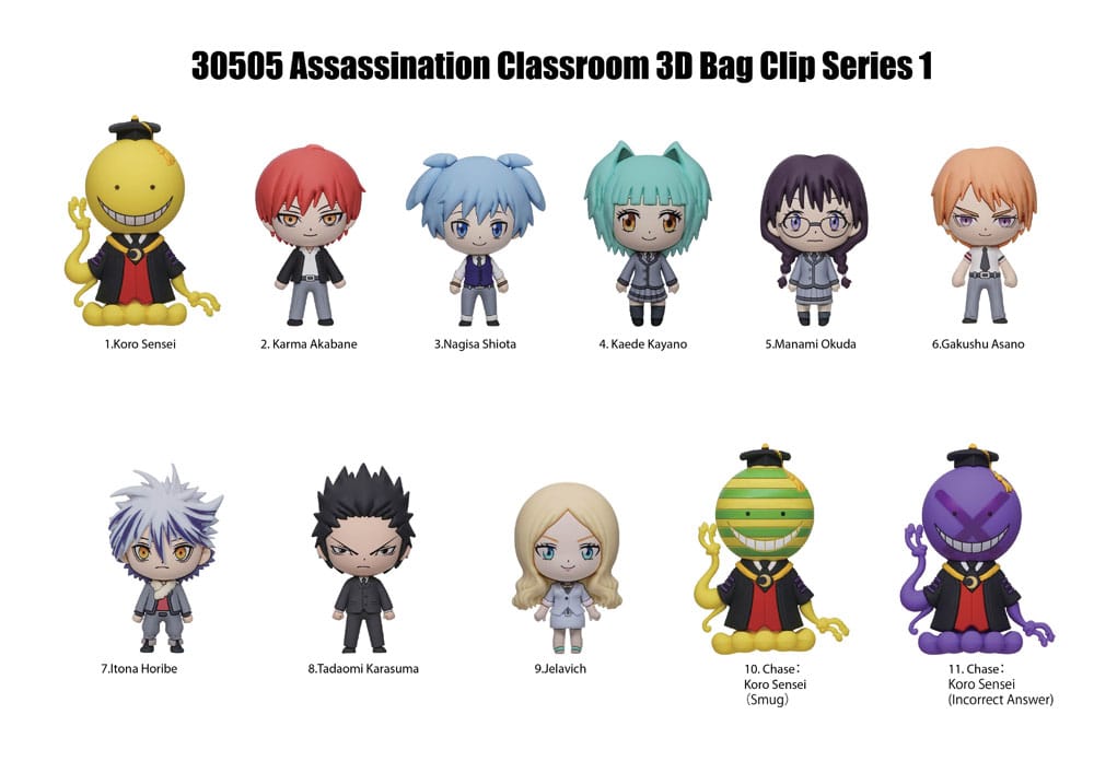 Assassination Classroom 3D PVC-Taschenanhänger Serie 1 Display (24)