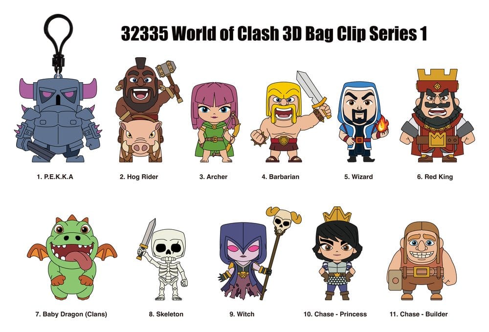 World of Clash 3D PVC-Taschenanhänger Serie 1 Blind Bag Display (24)
