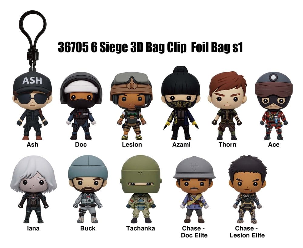 Six Siege 3D PVC-Taschenanhänger Serie 1 Display (24)
