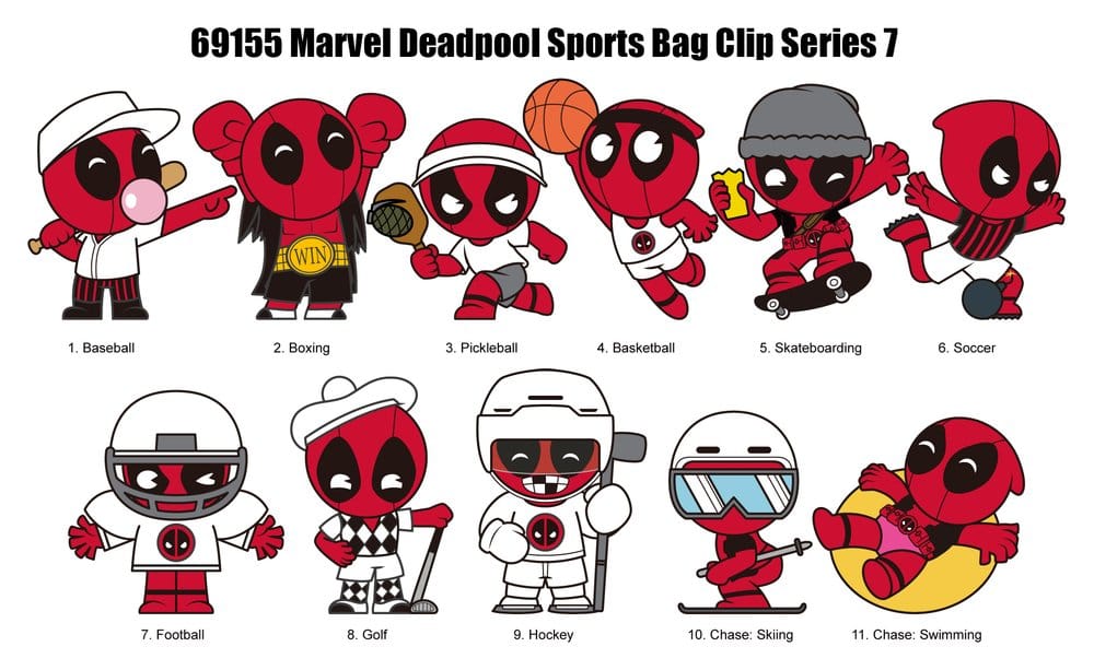 Deadpool 3D PVC-Taschenanhänger Serie 7 Display (24)