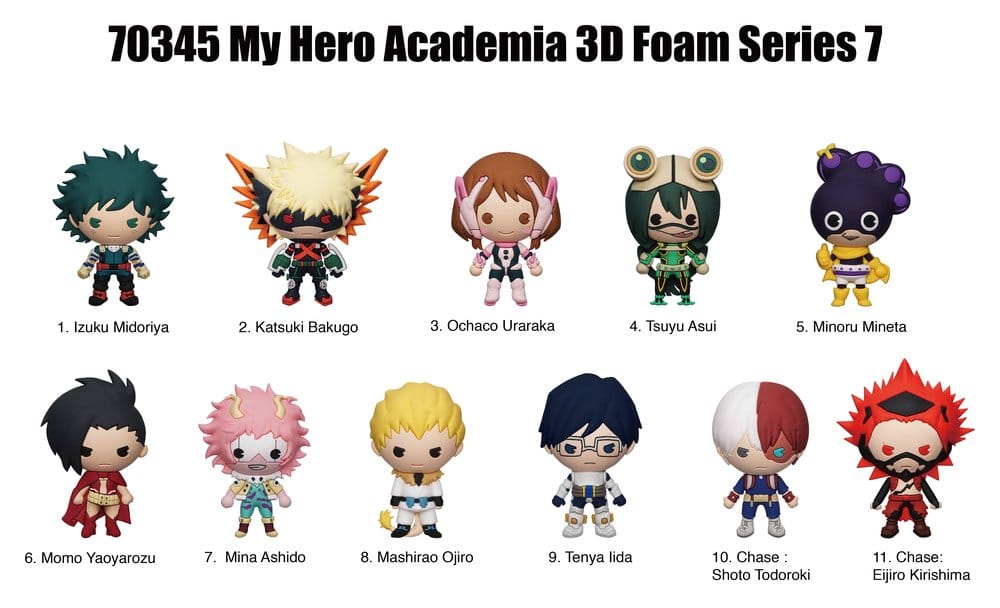 My Hero Academia 3D PVC-Taschenanhänger Serie 7 Display (24)