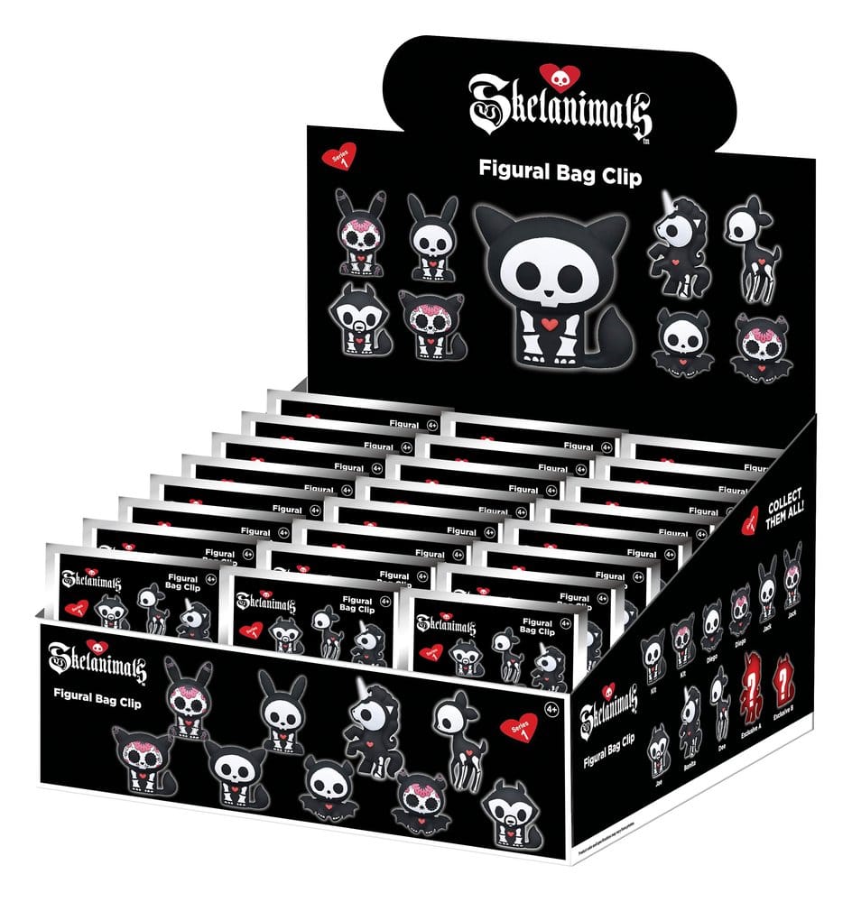Skelanimals 3D PVC-Taschenanhänger Serie 1 Blind Bag Display (24)