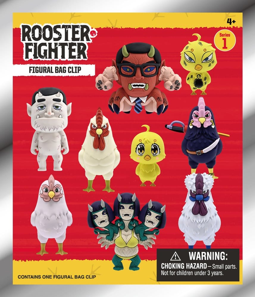 Rooster Fighter 3D PVC-Taschenanhänger Serie 1 Blind Bag Display (24)