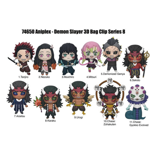 Demon Slayer Season 3 3D PVC-Taschenanhänger Serie 8 Display  (24)