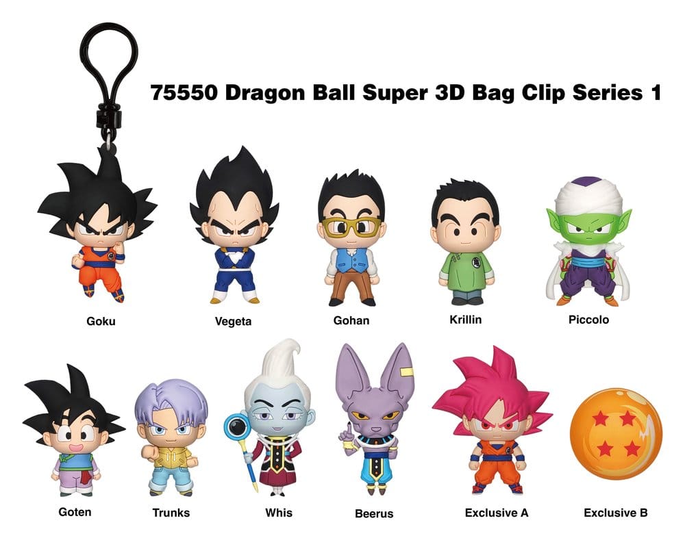 Dragon Ball Super 3D PVC-Taschenanhänger Serie 1 Display (24)