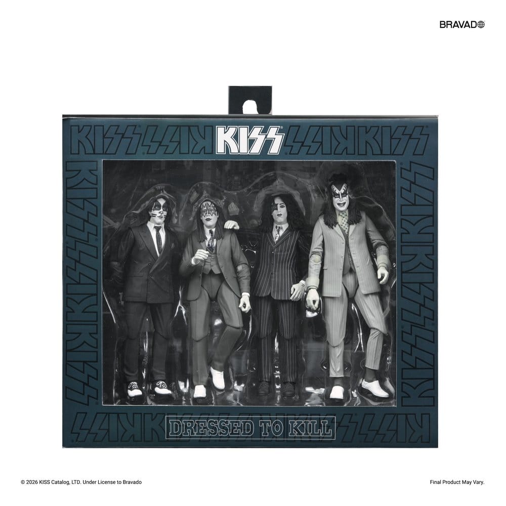 KISS Actionfiguren 4er-Pack Dressed to Kill Album Cover 18 cm