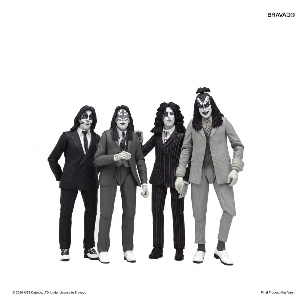 KISS Actionfiguren 4er-Pack Dressed to Kill Album Cover 18 cm