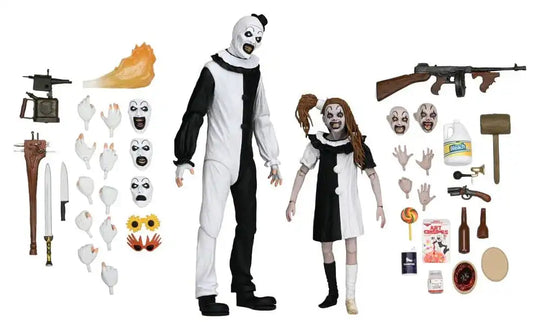 Terrifier 2 2er-Pack Actionfiguren Ultimate Art the Clown & Little Pale Girl 18 cm