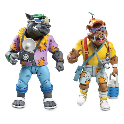 Teenage Mutant Ninja Turtles (Cartoon 1980) 2er-Pack Vacation Bebop and Rocksteady 18 cm